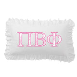 Zeta Sorority Greek Letter Scalloped Ruffle Lumbar Pillow