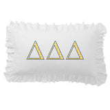 Zeta Sorority Greek Letter Scalloped Ruffle Lumbar Pillow