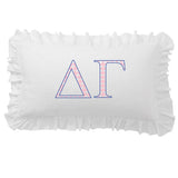 Zeta Sorority Greek Letter Scalloped Ruffle Lumbar Pillow