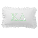 Zeta Sorority Greek Letter Scalloped Ruffle Lumbar Pillow