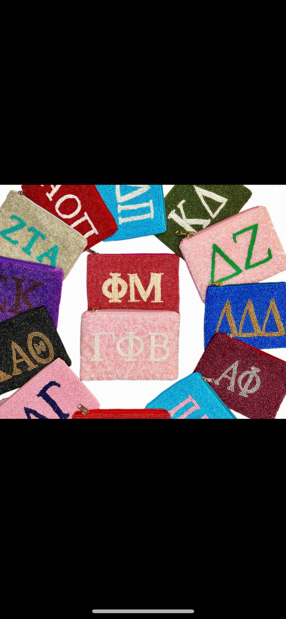 Alpha Phi Beaded Sorority Coin Purse