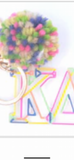 Kappa Delta Sorority Greek Acrylic Colorblock Pom Keyring