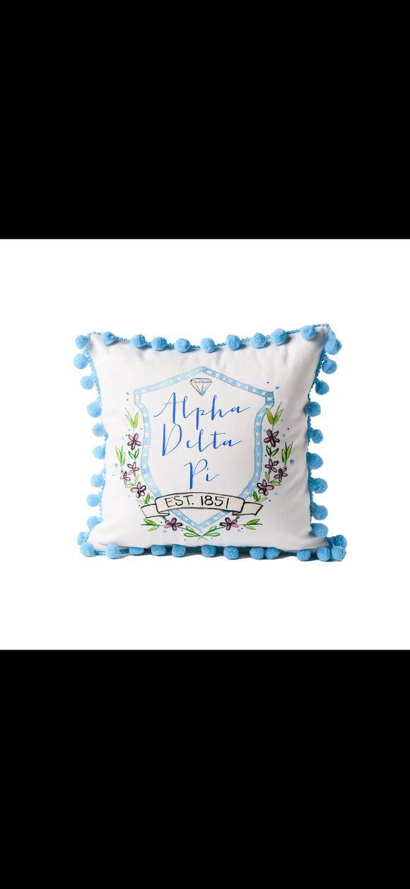 ADPi Sorority Pom Pom Motif Pillow