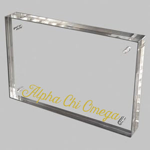 Alpha Chi Omega Sorority 4 by 6 Acrylic Frame with Gold Foil