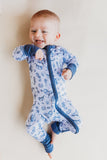 Little Peach Pajamas-Ocean Deep Romper