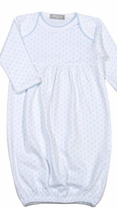 Baby Bliss-Grey Dots Pima Gown Trim-Newborn