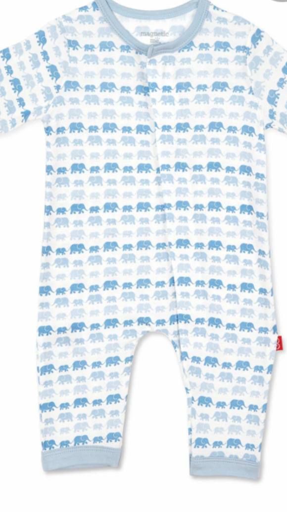 Magnetic Me-Magnetic Blue Dancing Elephants Modal Coverall-3-6 m