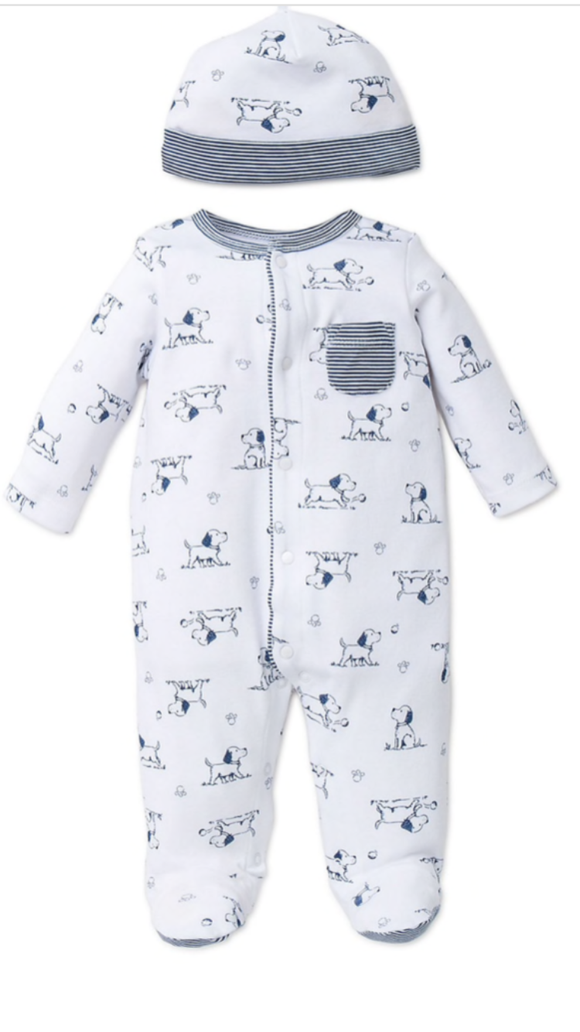 Little Me-Boys Puppy Toile Footie and Hat-9 month