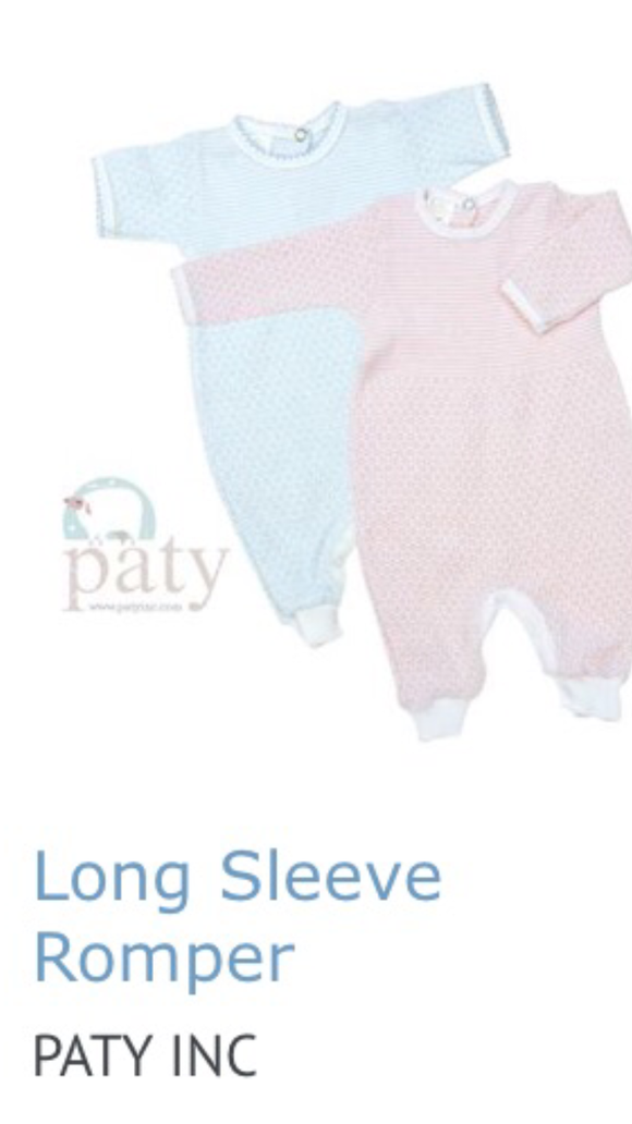 Paty  Long Sleeve Romper-266LS-Blue-3 mon