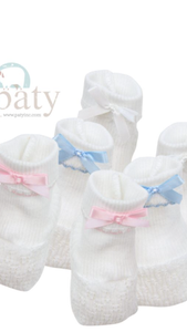 Paty Booties 158- Pink with bow, white and blue no bow