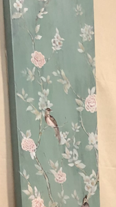 Flora Blue Birds Canvas Panel