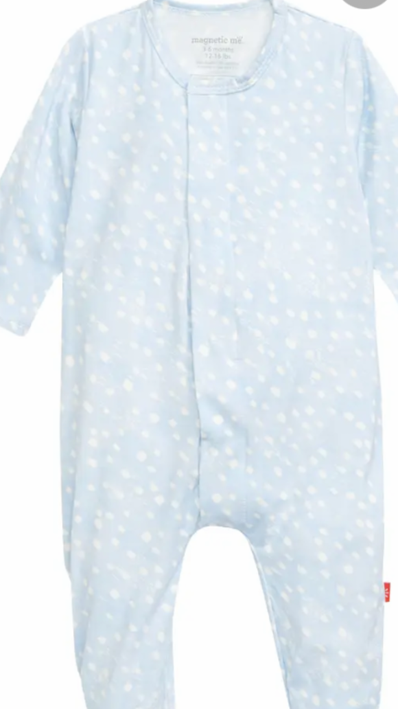 Magnetic Me-Blue Doeskin Modal Magnetic Coverall-6-9 m