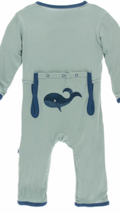 Kickee Pants Coverall Jade Whale 9-12 month