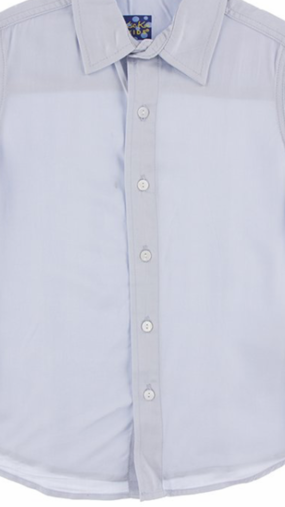 KicKee Pants Solid Short Sleeve Woven Button Down Shirt in Dew