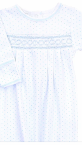 Magnolia Baby-Mini Dot essentials Smocked gown LB NB