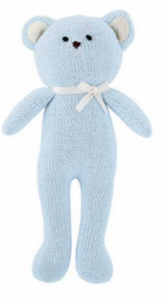 Stephan Baby-Blue Bear Knit Toy