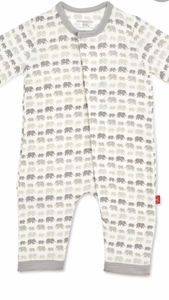 Magnetic Me-Magnetic Gray Dancing Elephants Modal Coverall-6-9 m