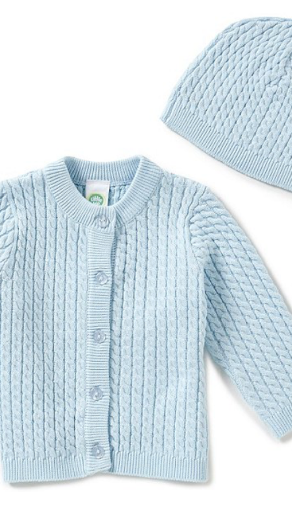 Little Me-Boys Blue Huggagle Cable Sweater-12 month